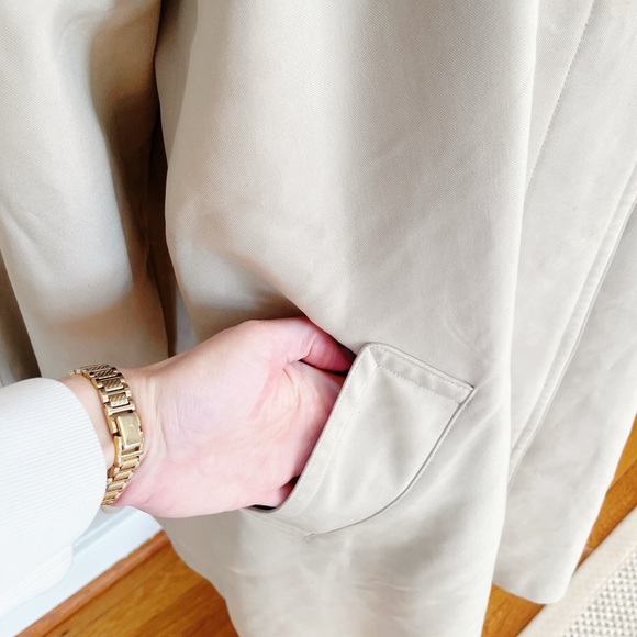 Burberry London Beige Trench Coat with Nova Check Lining Womens Size 12 - Picture 5 of 16
